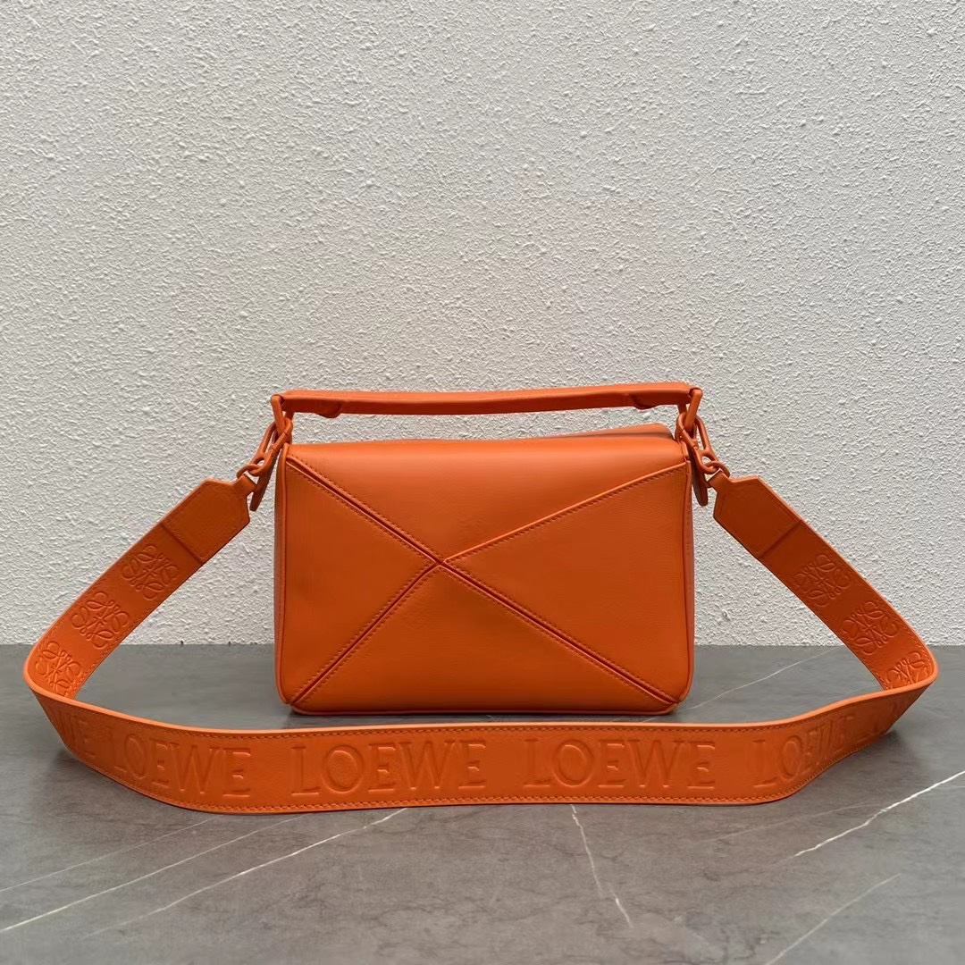 Loewe Small Puzzle Bag in Classic Calfskin Orange